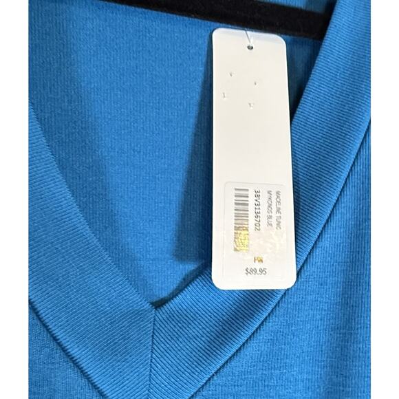 NWT Soft Surroundings PM Petite M Madeline Tunic Top Teal Legion Blue Layered - Picture 7 of 8
